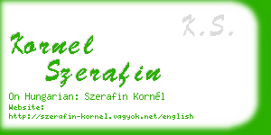 kornel szerafin business card