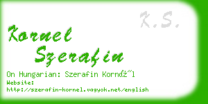 kornel szerafin business card